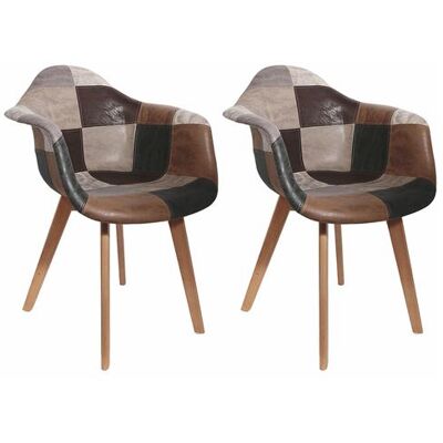 Lot de 2 Fauteuils Scandinaves Aspect Vieux Cuir - MELO - ALTOBUY Multicolore - Publicité Lot de 2 Fauteuils Scandinaves Aspect Vieux Cuir - MELO - ALTOBUY Multicolore - Publicité