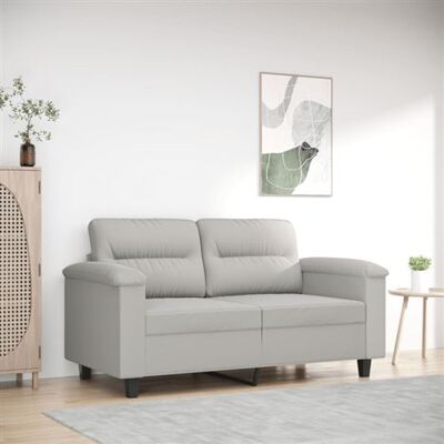Canapé en microfibre gris clair vidaXL - Canapé 2 places - Publicité Canapé en microfibre gris clair vidaXL - Canapé 2 places - Publicité