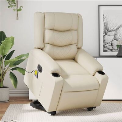 vidaXL Fauteuil de Massage Crème avec Fonction d'Élévation et Recul - Fauteuil de Massage - Publicité vidaXL Fauteuil de Massage Crème avec Fonction d'Élévation et Recul - Fauteuil de Massage - Publicité