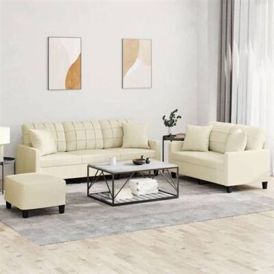 Non communiqué vidaXL Ensemble de Canapés avec Coussins 3 pcs, Canapés avec Accoudoirs et Dossier, Ensemble de Meubles avec Repose-pied 3201394 Beige - Publicité Non communiqué vidaXL Ensemble de Canapés avec Coussins 3 pcs, Canapés avec Accoudoirs et Dossier, Ensemble de Meubles avec Repose-pied 3201394 Beige - Publicité