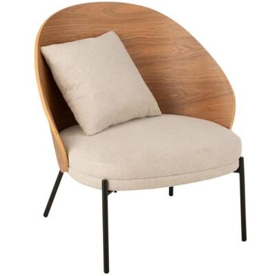 Non communiqué Fauteuil Lounge Design "Lone" 81cm Naturel & Beige Beige - Publicité Non communiqué Fauteuil Lounge Design "Lone" 81cm Naturel & Beige Beige - Publicité