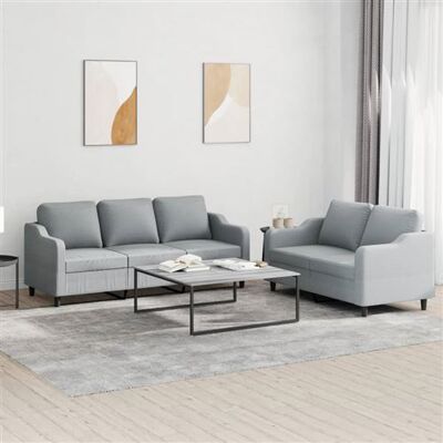 Non communiqué vidaXL Ensemble de canapés 2 pcs avec coussins Gris clair Tissu Gris clair - Publicité Non communiqué vidaXL Ensemble de canapés 2 pcs avec coussins Gris clair Tissu Gris clair - Publicité