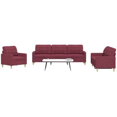 Non communiqué vidaXL 3-delige Loungeset stof wijnrood3278293 Rouge - Publicité Non communiqué vidaXL 3-delige Loungeset stof wijnrood3278293 Rouge - Publicité