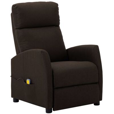 vidaXL Fauteuil de massage inclinable Marron foncé Tissu Marron - Publicité vidaXL Fauteuil de massage inclinable Marron foncé Tissu Marron - Publicité