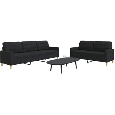 Non communiqué Canape droit vidaxl 3 places en tissu noir 77 x 157 x 80 cm Noir - Publicité Non communiqué Canape droit vidaxl 3 places en tissu noir 77 x 157 x 80 cm Noir - Publicité