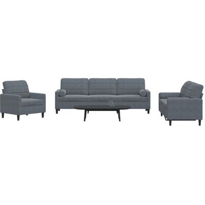 Non communiqué vidaXL 3-delige Loungeset met kussens en bolsters fluweel donkergrijs3278452 Gris - Publicité Non communiqué vidaXL 3-delige Loungeset met kussens en bolsters fluweel donkergrijs3278452 Gris - Publicité