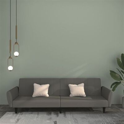 vidaXL Canapé-Lit Gris Foncé - 2 en 1 Velours Sofa & Lit - Publicité vidaXL Canapé-Lit Gris Foncé - 2 en 1 Velours Sofa & Lit - Publicité