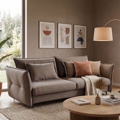Non communiqué Canapé convertible Verduro en tissu gris clair - 3 places Gris - Publicité Non communiqué Canapé convertible Verduro en tissu gris clair - 3 places Gris - Publicité