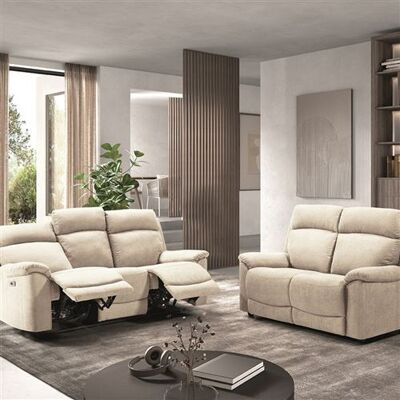 Non communiqué Ensemble Canapés Fixe 2P et Relax Electrique 3P Tissu Ivoire - HUESCA - ALTOBUY Beige - Publicité Non communiqué Ensemble Canapés Fixe 2P et Relax Electrique 3P Tissu Ivoire - HUESCA - ALTOBUY Beige - Publicité
