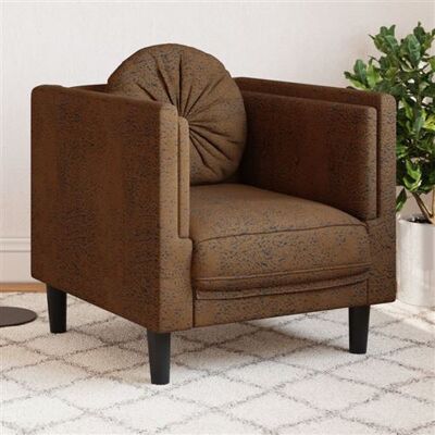 Non communiqué vidaXL Fauteuil avec coussin marron velours Marron - Publicité Non communiqué vidaXL Fauteuil avec coussin marron velours Marron - Publicité