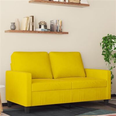 Non communiqué vidaXL Canapé à 2 places Jaune 120 cm Velours Jaune - Publicité Non communiqué vidaXL Canapé à 2 places Jaune 120 cm Velours Jaune - Publicité
