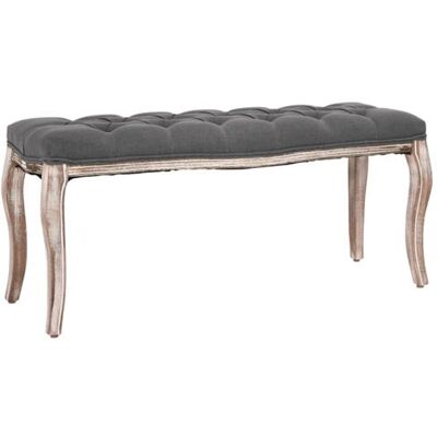 Non communiqué Banc Lin Bois solide 110x38x48 cm Gris foncé Gris - Publicité Non communiqué Banc Lin Bois solide 110x38x48 cm Gris foncé Gris - Publicité