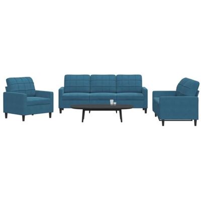 Ensemble de Canapés en Velours 3 Pièces - Canapé, Fauteuil, 2 et 3 Places - Publicité Ensemble de Canapés en Velours 3 Pièces - Canapé, Fauteuil, 2 et 3 Places - Publicité