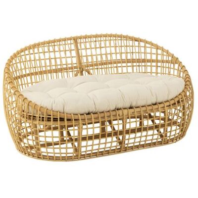 Canapé en rotin beige 2 places avec coussin - Canapé - Publicité Canapé en rotin beige 2 places avec coussin - Canapé - Publicité