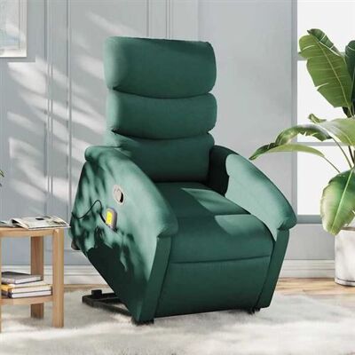 Non communiqué vidaXL Fauteuil de massage, relaxation tissu vert foncé Vert - Publicité Non communiqué vidaXL Fauteuil de massage, relaxation tissu vert foncé Vert - Publicité