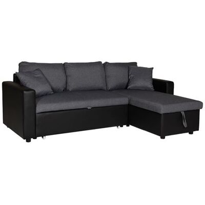 Non communiqué Canape angle fixe HAPPY GARDEN 3 places en simili-cuir gris 225 x 225 x 85 cm Noir - Publicité Non communiqué Canape angle fixe HAPPY GARDEN 3 places en simili-cuir gris 225 x 225 x 85 cm Noir - Publicité