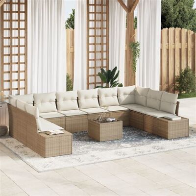 Ensemble de Canapé de Jardin Beige 11 pièces - Mobilier d'extérieur - Publicité Ensemble de Canapé de Jardin Beige 11 pièces - Mobilier d'extérieur - Publicité