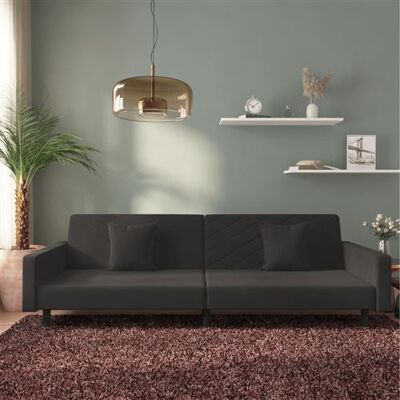 Non communiqué vidaXL Canapé-lit à 2 places avec deux oreillers Noir Velours375923 Noir - Publicité Non communiqué vidaXL Canapé-lit à 2 places avec deux oreillers Noir Velours375923 Noir - Publicité