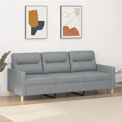 Non communiqué vidaXL Canapé à 3 places Gris clair 180 cm Tissu Gris - Publicité Non communiqué vidaXL Canapé à 3 places Gris clair 180 cm Tissu Gris - Publicité