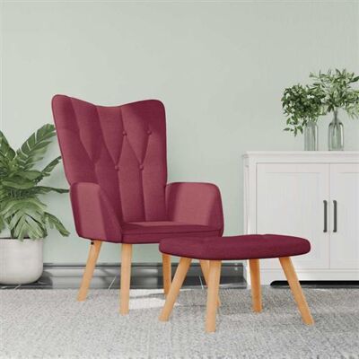Non communiqué vidaXL Relaxstoel met voetenbank tissu bordeaux Rouge - Publicité Non communiqué vidaXL Relaxstoel met voetenbank tissu bordeaux Rouge - Publicité