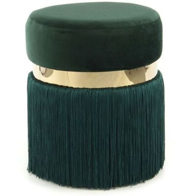 Non communiqué Pouf Rond Bicolore "Rebecca" 45cm Vert & Or Vert - Publicité Non communiqué Pouf Rond Bicolore "Rebecca" 45cm Vert & Or Vert - Publicité