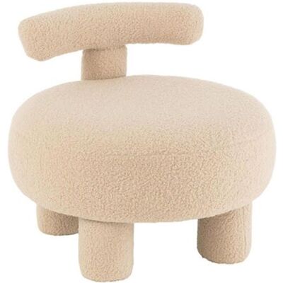 Non communiqué Pouf Bouclette Avec Dossier "Teddy" 52cm Beige Beige - Publicité Non communiqué Pouf Bouclette Avec Dossier "Teddy" 52cm Beige Beige - Publicité