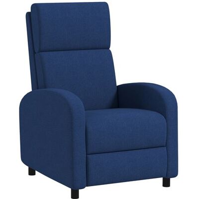 Non communiqué Fauteuil de relaxation inclinable réglable repose-pied tissu bleu Bleu - Publicité Non communiqué Fauteuil de relaxation inclinable réglable repose-pied tissu bleu Bleu - Publicité