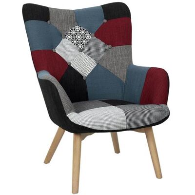 Fauteuil Patchwork Motifs Colorés - FEDERICA - ALTOBUY Multicolore - Publicité Fauteuil Patchwork Motifs Colorés - FEDERICA - ALTOBUY Multicolore - Publicité