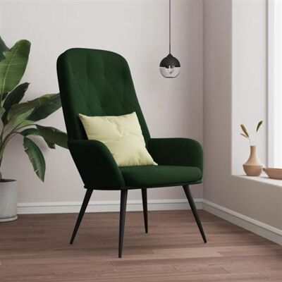 Non communiqué Chaise de relaxation Vert foncé Velours Vert - Publicité Non communiqué Chaise de relaxation Vert foncé Velours Vert - Publicité