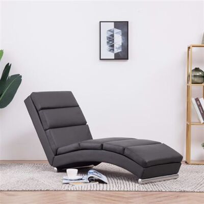VIDAXL Chaise longue Gris Similicuir Gris - Publicité VIDAXL Chaise longue Gris Similicuir Gris - Publicité