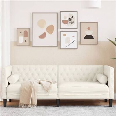 Non communiqué Canape droit vidaxl 3 places en velours beige 74.5 x 194 x 70.5 cm beige - Publicité Non communiqué Canape droit vidaxl 3 places en velours beige 74.5 x 194 x 70.5 cm beige - Publicité