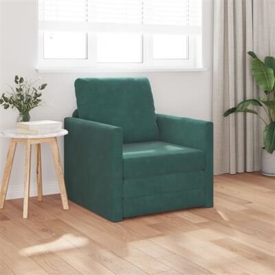 Non communiqué Sofa Lit 2 en 1 Vert Foncé 74x77x81 cm Velours Vert - Publicité Non communiqué Sofa Lit 2 en 1 Vert Foncé 74x77x81 cm Velours Vert - Publicité