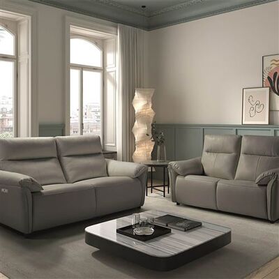 Non communiqué Canapés 3 Places Relax Electrique + 2 Places Fixe Cuir Gris éléphant - MAZARO - ALTOBUY Gris - Publicité Non communiqué Canapés 3 Places Relax Electrique + 2 Places Fixe Cuir Gris éléphant - MAZARO - ALTOBUY Gris - Publicité