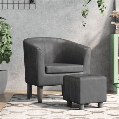 Non communiqué vidaXL Fauteuil cabriolet avec repose-pied gris similicuir Gris - Publicité Non communiqué vidaXL Fauteuil cabriolet avec repose-pied gris similicuir Gris - Publicité