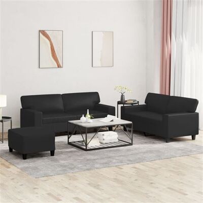 Non communiqué vidaXL 3-delige Loungeset kunstleer zwart3201919 Noir - Publicité Non communiqué vidaXL 3-delige Loungeset kunstleer zwart3201919 Noir - Publicité