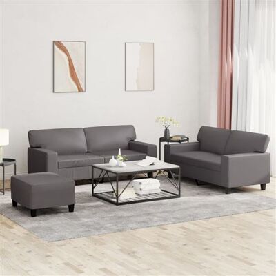 Non communiqué vidaXL 3-delige Loungeset kunstleer grijs3201921 Gris - Publicité Non communiqué vidaXL 3-delige Loungeset kunstleer grijs3201921 Gris - Publicité