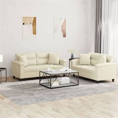 Non communiqué vidaXL Ensemble de Canapés avec Coussins 2 pcs, Canapés avec Accoudoirs et Dossier, Ensemble de Meubles, Mobilier de Salon, 3202373 Beige - Publicité Non communiqué vidaXL Ensemble de Canapés avec Coussins 2 pcs, Canapés avec Accoudoirs et Dossier, Ensemble de Meubles, Mobilier de Salon, 3202373 Beige - Publicité