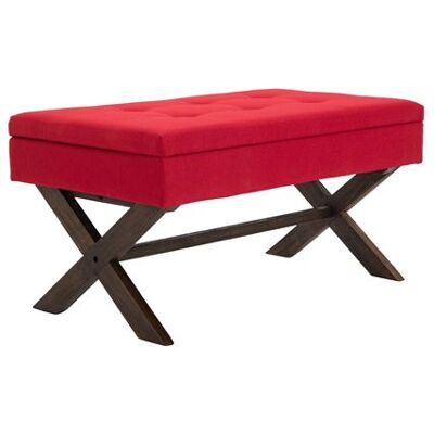 Non communiqué CLP Banquette Namaro en Tissu avec espace de rangement Pieds Bois de caoutchouc , Rouge/Antique Rouge - Publicité Non communiqué CLP Banquette Namaro en Tissu avec espace de rangement Pieds Bois de caoutchouc , Rouge/Antique Rouge - Publicité