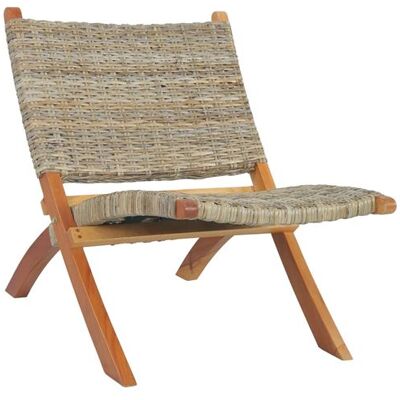 Non communiqué vidaXL Chaise de relaxation Rotin naturel kubu et bois d'acajou Brun - Publicité Non communiqué vidaXL Chaise de relaxation Rotin naturel kubu et bois d'acajou Brun - Publicité