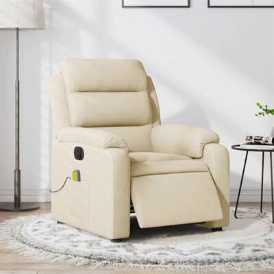 Non communiqué vidaXL Fauteuil de massage, relaxation électrique réglable tissu crème Beige - Publicité Non communiqué vidaXL Fauteuil de massage, relaxation électrique réglable tissu crème Beige - Publicité