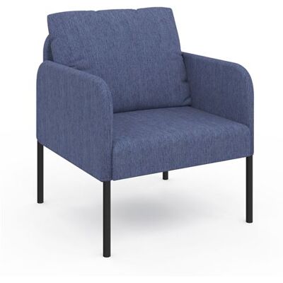 Idmarket Auguste Fauteuil - Moderne, Bleu, Pieds en Métal - Fauteuil - Publicité Idmarket Auguste Fauteuil - Moderne, Bleu, Pieds en Métal - Fauteuil - Publicité