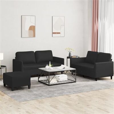 Non communiqué vidaXL 3-delige Loungeset met kussens kunstleer zwart3201755 Noir - Publicité Non communiqué vidaXL 3-delige Loungeset met kussens kunstleer zwart3201755 Noir - Publicité