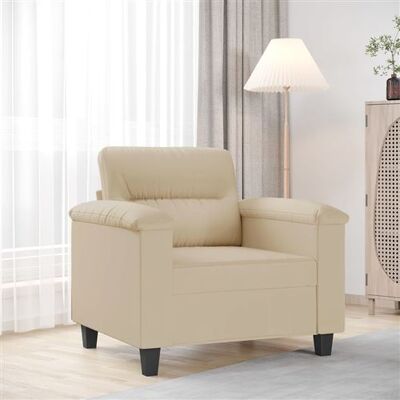 Non communiqué vidaXL Chaise de canapé crème 60 cm tissu microfibre Crème - Publicité Non communiqué vidaXL Chaise de canapé crème 60 cm tissu microfibre Crème - Publicité