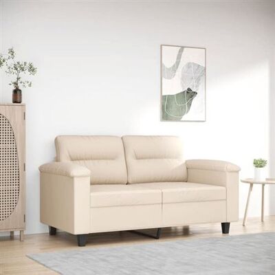 Non communiqué vidaXL Canapé à 2 places Beige 120 cm Tissu microfibre Beige - Publicité Non communiqué vidaXL Canapé à 2 places Beige 120 cm Tissu microfibre Beige - Publicité