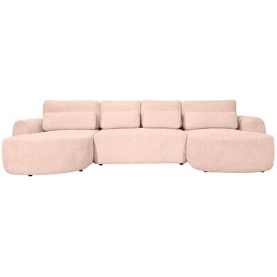 Non communiqué Mahina - canapé panoramique en U 7 places - convertible avec coffre - en tissu bouclette - Rose Rose - Publicité Non communiqué Mahina - canapé panoramique en U 7 places - convertible avec coffre - en tissu bouclette - Rose Rose - Publicité