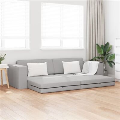 Non communiqué Canapé Lit au Sol 2 en 1 Gris Nuage 245x150x60,5 cm Tissu Gris - Publicité Non communiqué Canapé Lit au Sol 2 en 1 Gris Nuage 245x150x60,5 cm Tissu Gris - Publicité
