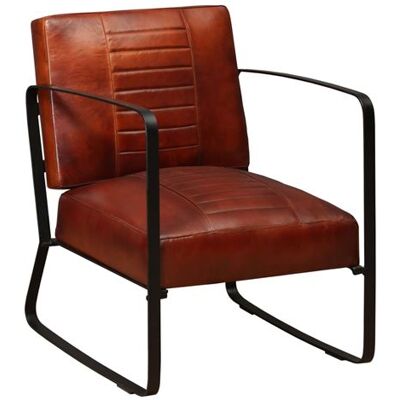 vidaXL Fauteuil de Salon Fauteuil de Salle de Séjour Meuble de Salon Chambre à Coucher Bureau Maison Intérieur Marron Cuir Véritable Marron - Publicité vidaXL Fauteuil de Salon Fauteuil de Salle de Séjour Meuble de Salon Chambre à Coucher Bureau Maison Intérieur Marron Cuir Véritable Marron - Publicité