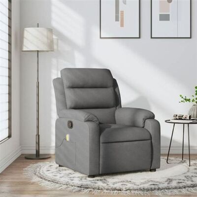 Non communiqué vidaXL Fauteuil de massage, relaxation tissu gris foncé Gris - Publicité Non communiqué vidaXL Fauteuil de massage, relaxation tissu gris foncé Gris - Publicité