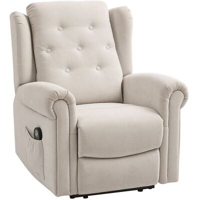 Non communiqué Fauteuil massant chauffant inclinable repose-pieds intégré poche rangement tissu toucher lin beige Beige - Publicité Non communiqué Fauteuil massant chauffant inclinable repose-pieds intégré poche rangement tissu toucher lin beige Beige - Publicité