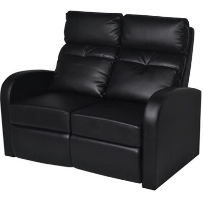 vidaXL Fauteuil inclinable à 2 places Cuir synthétique Noir Noir - Publicité vidaXL Fauteuil inclinable à 2 places Cuir synthétique Noir Noir - Publicité